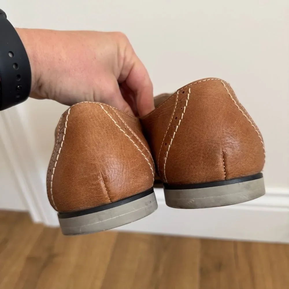 Joe's Jeans Brown Leather Lace Up Oxford Shoes with Brogue Detailing | Size 10.5